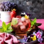 Strawberry Violet Sangria with Rosé & Crème de Violette