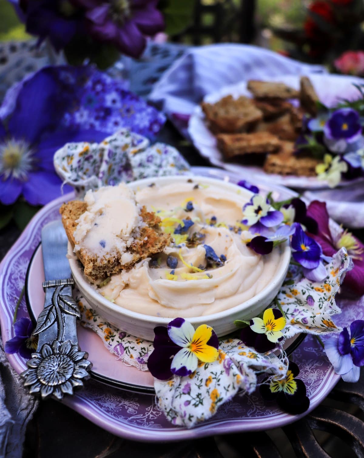 Violet honey butter spread