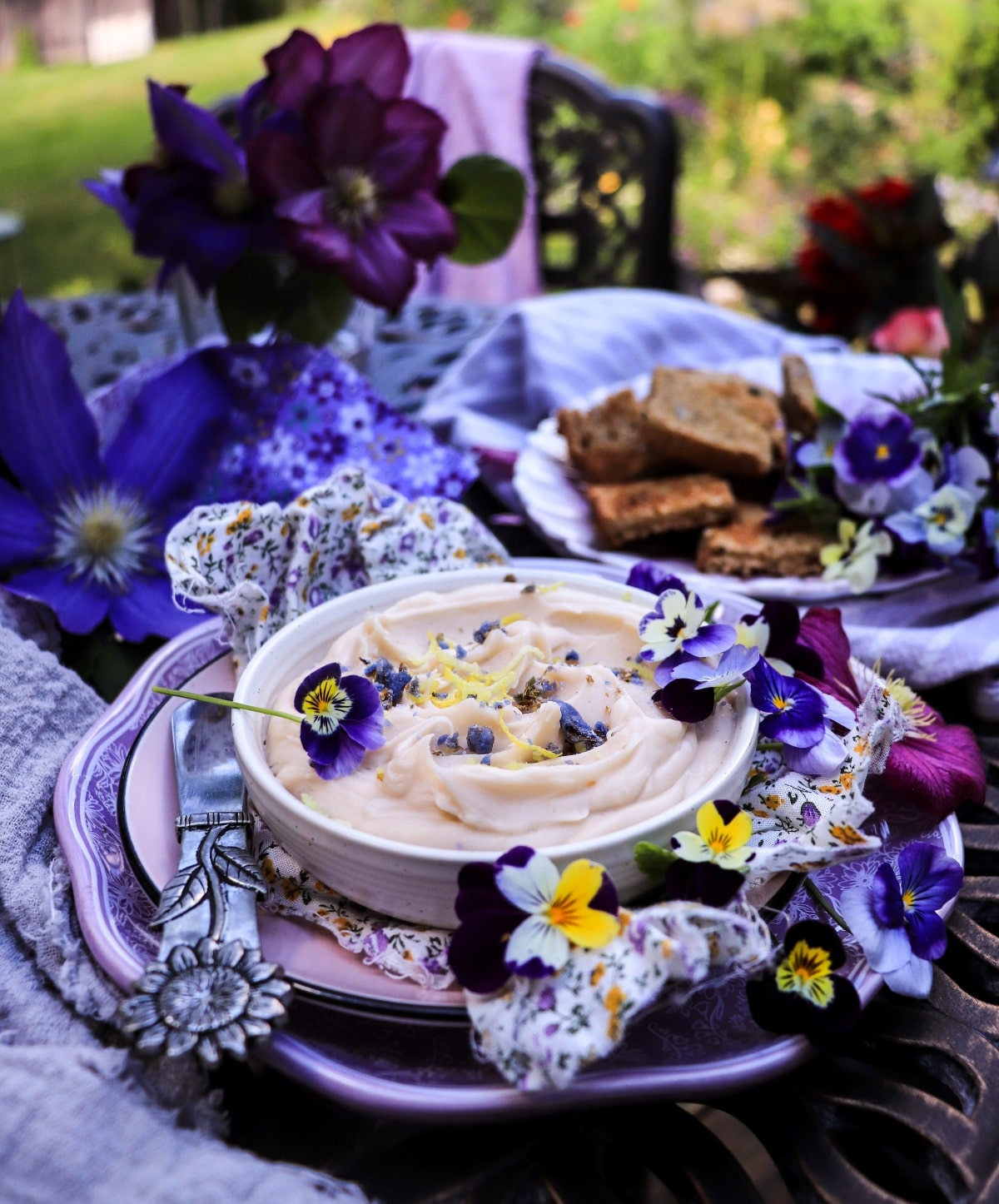 Violet Honey compound Butter with Crème de Violette