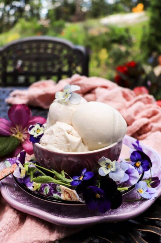 Violet Ice Cream with Crème de Violette
