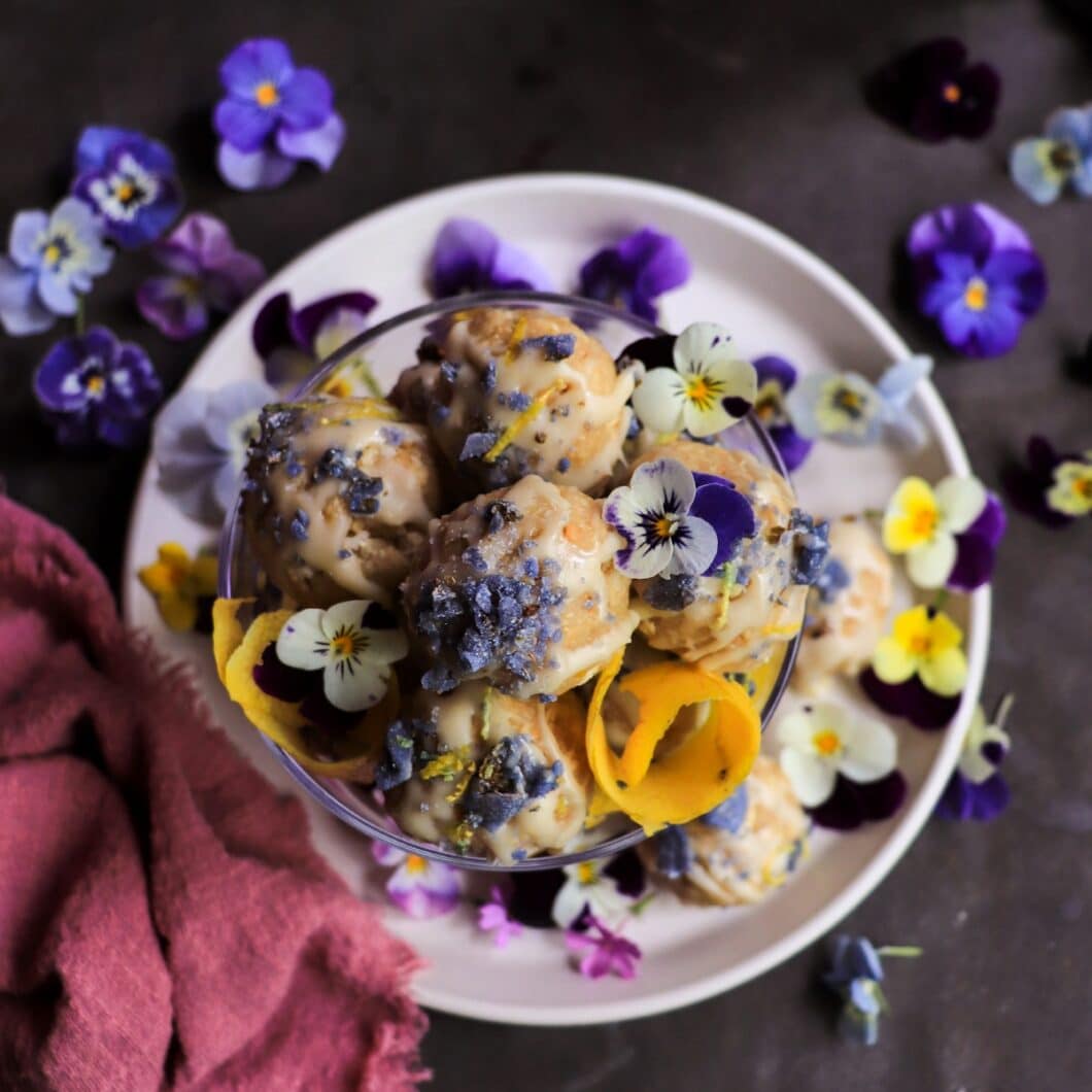 Violet Truffles with Lemon and Cashews