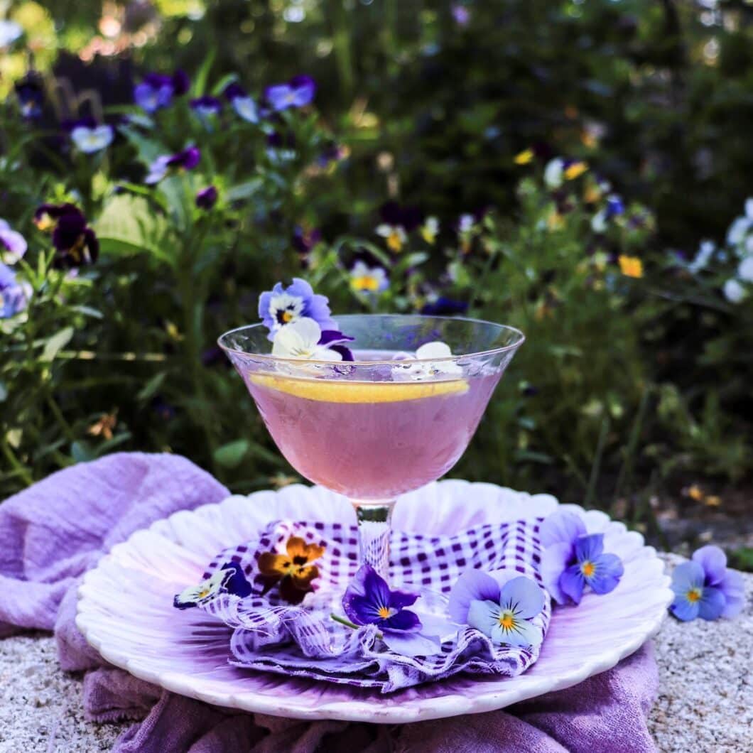 Water Lily Cocktail with Crème de Violette & Cointreau
