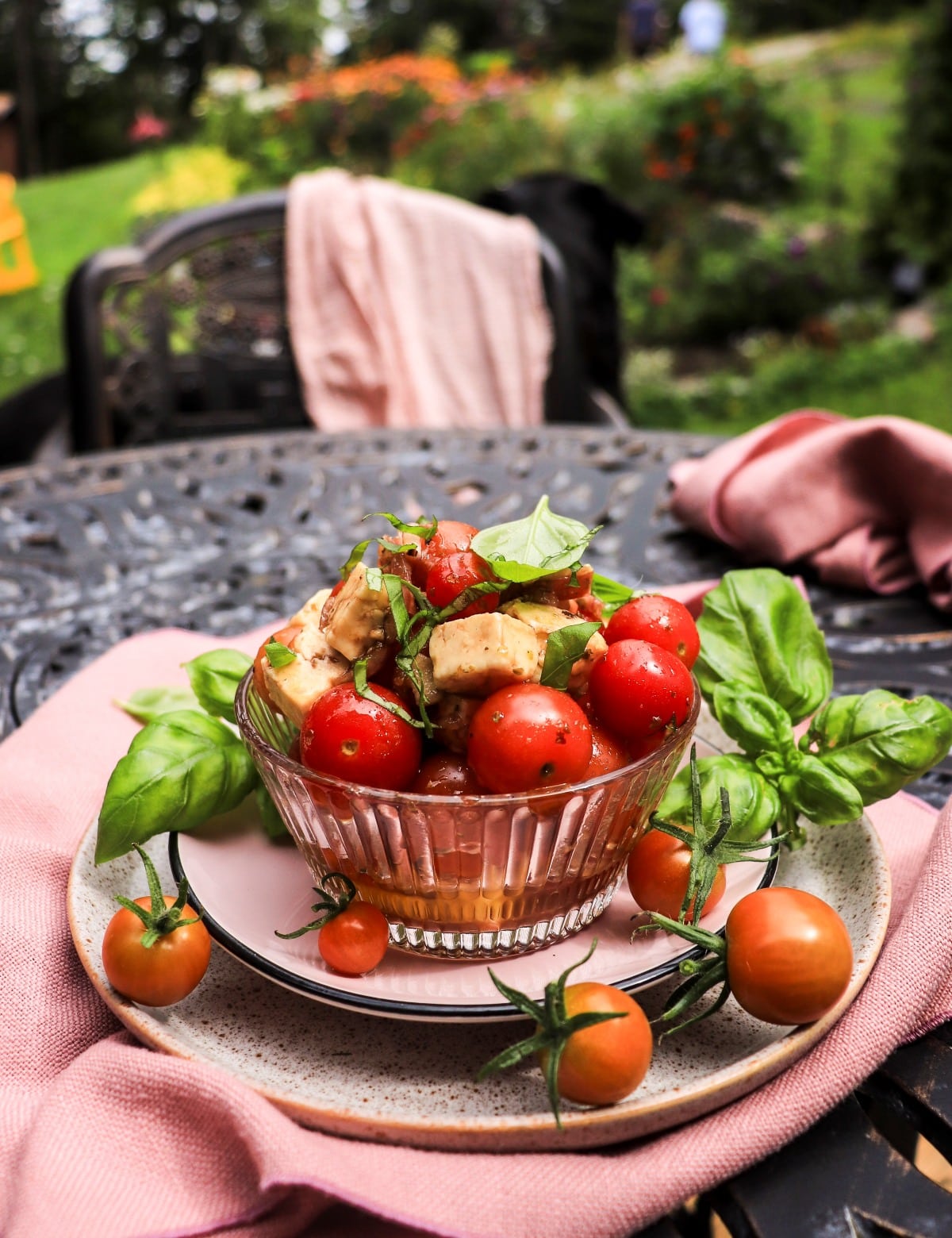 cherry tomatoes lightly marinated  with feta and balsamic