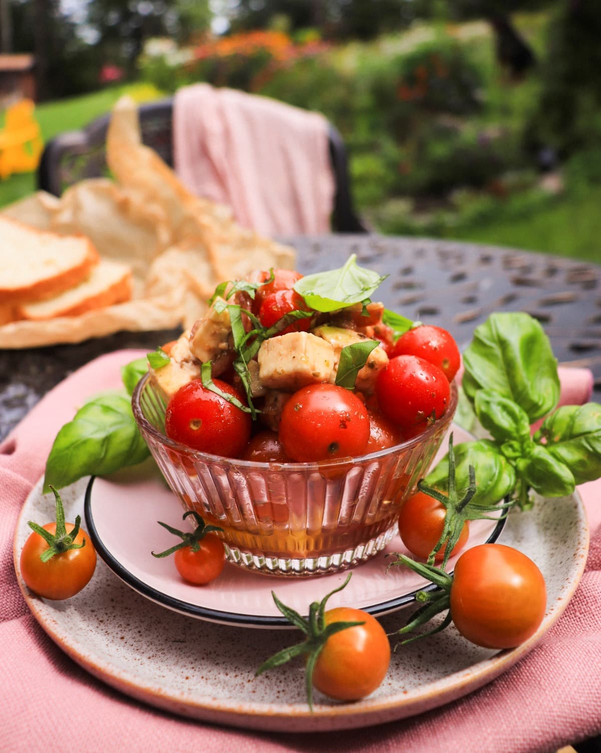 balsamic marinated tomatoes with feta