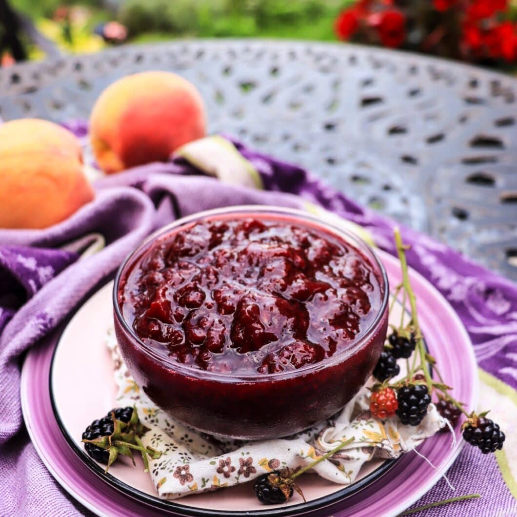 Blackberry Peach Jam with Maple Sugar
