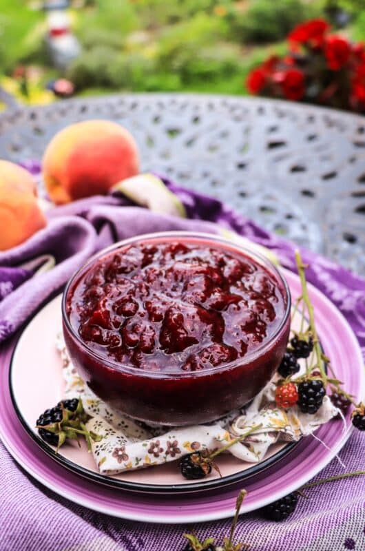 Blackberry Peach Jam with Maple Sugar