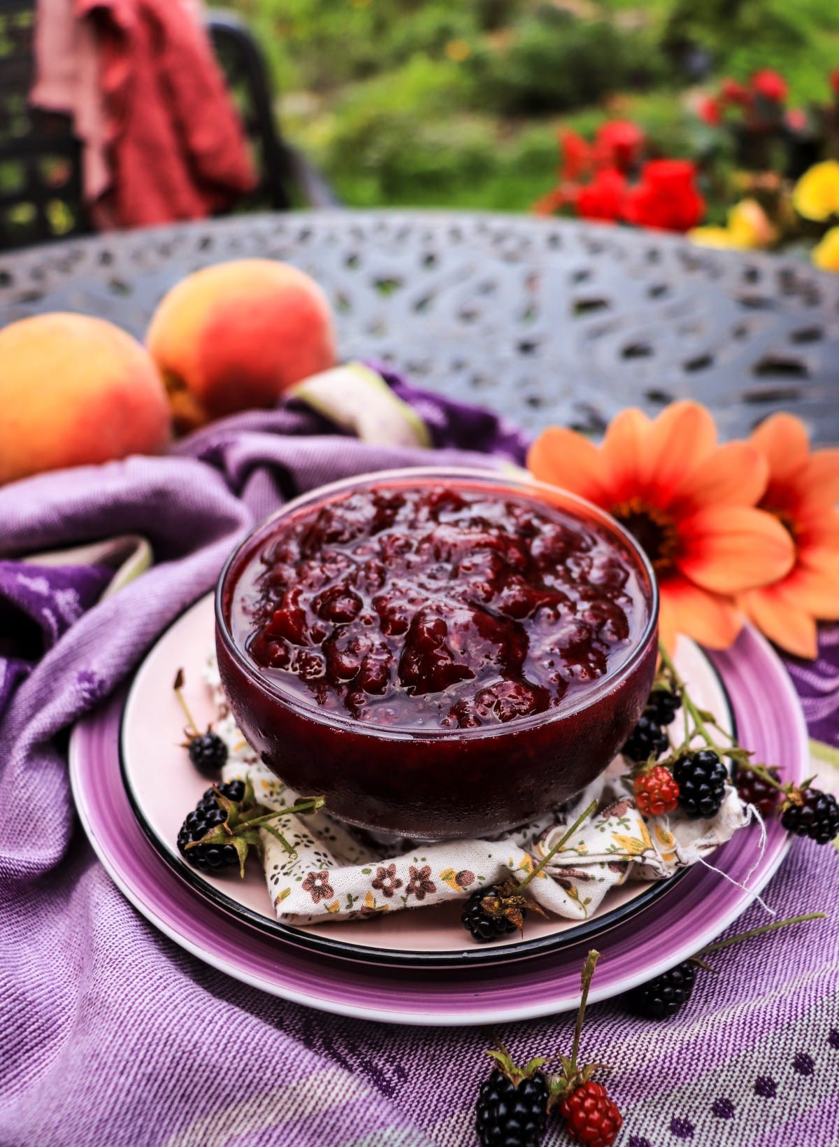 Blackberry Peach Jam with Maple Sugar - Less Sweet & Chunky
