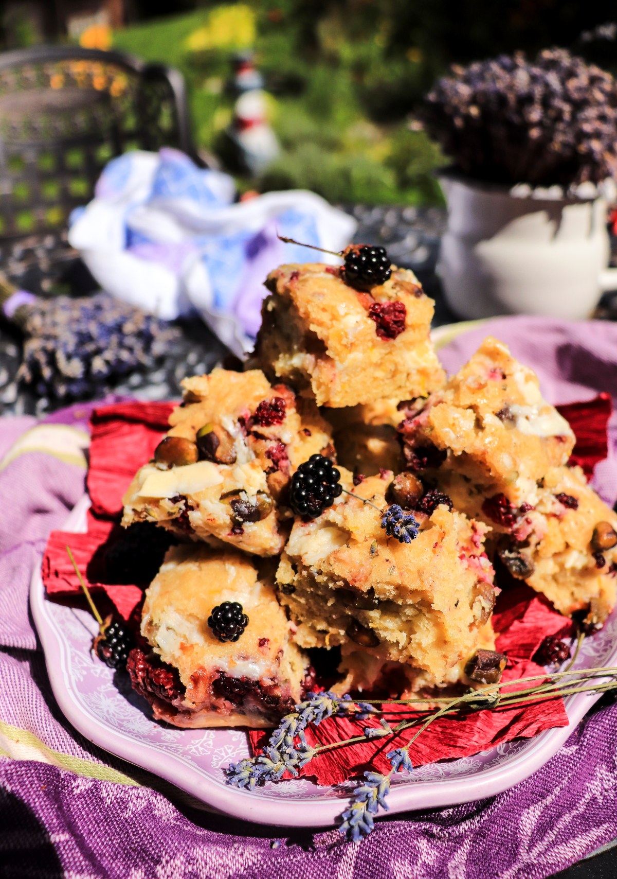 blackberry pistachio dessert bars
