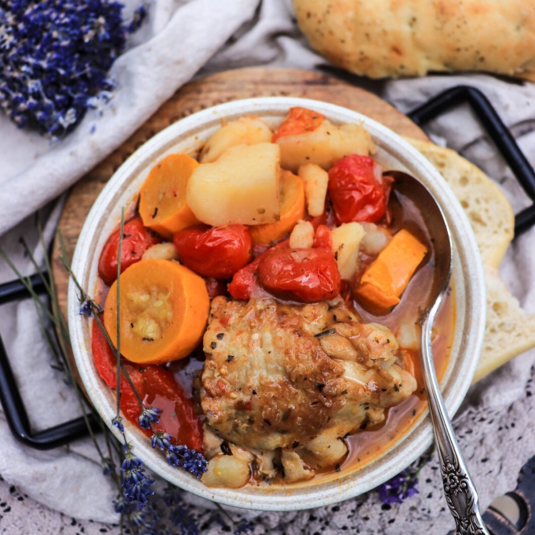 Chicken Stew with Summer Vegetables and Lavender