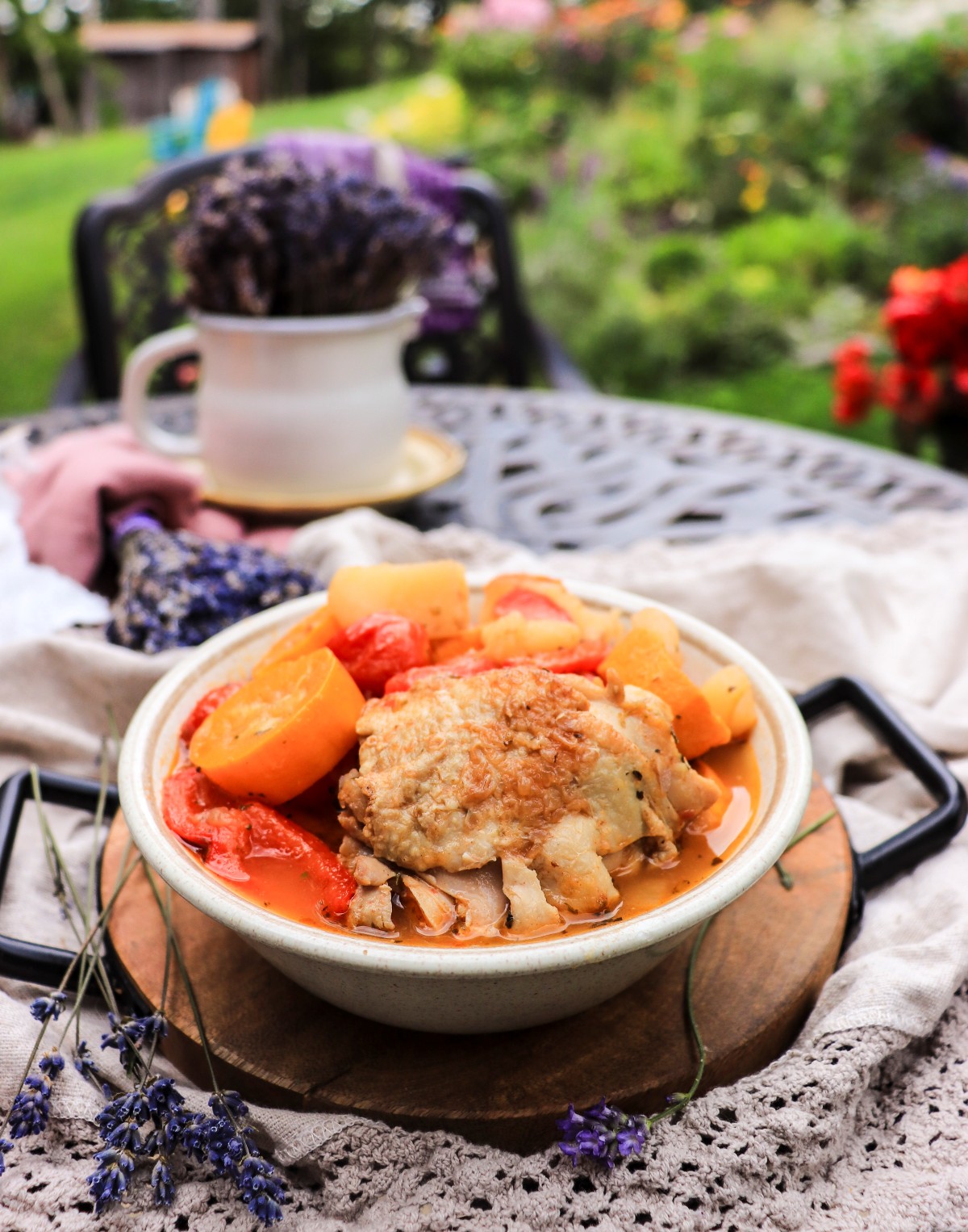 chicken stew with summer vegetables