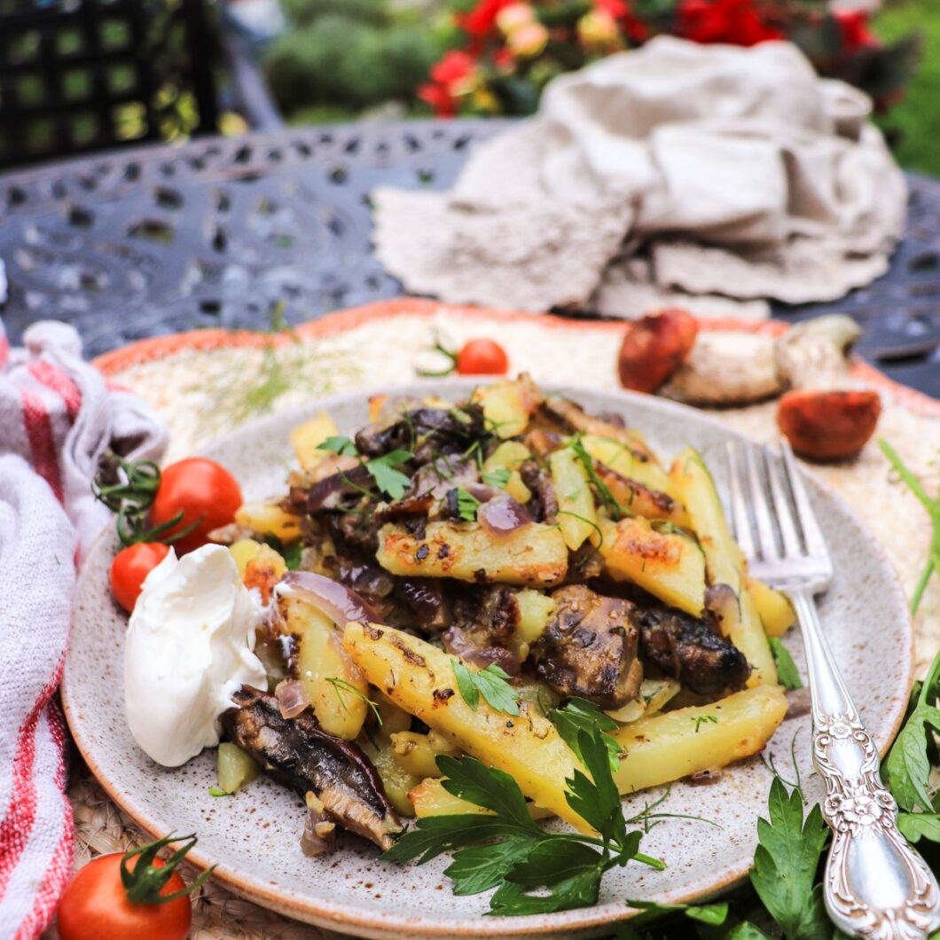 Fried Potatoes with Wild Mushrooms and Onions