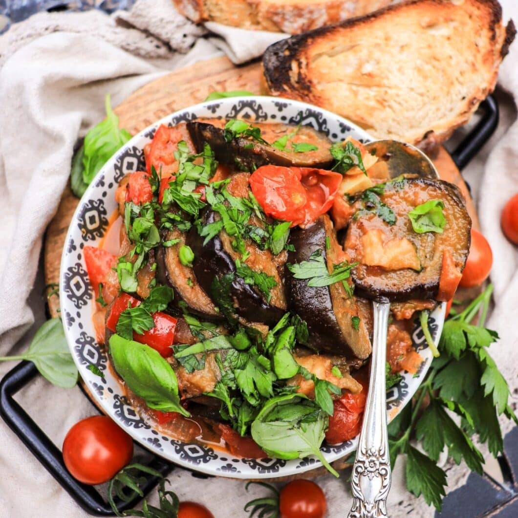 Traditional Georgian Eggplant Stew (Ajapsandali)