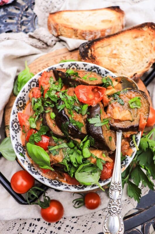 Traditional Georgian Eggplant Stew (Ajapsandali)