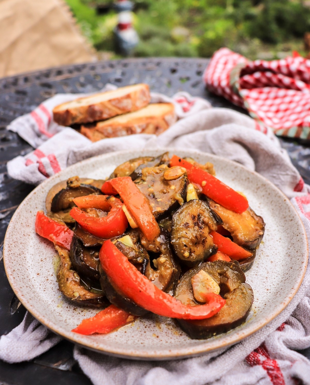 marinated eggplant with red pepper and Georgian spices