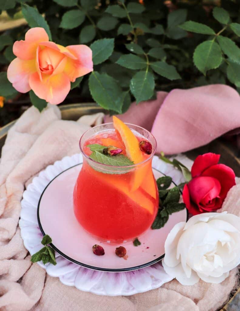 Grapefruit Tonic with Rose Syrup