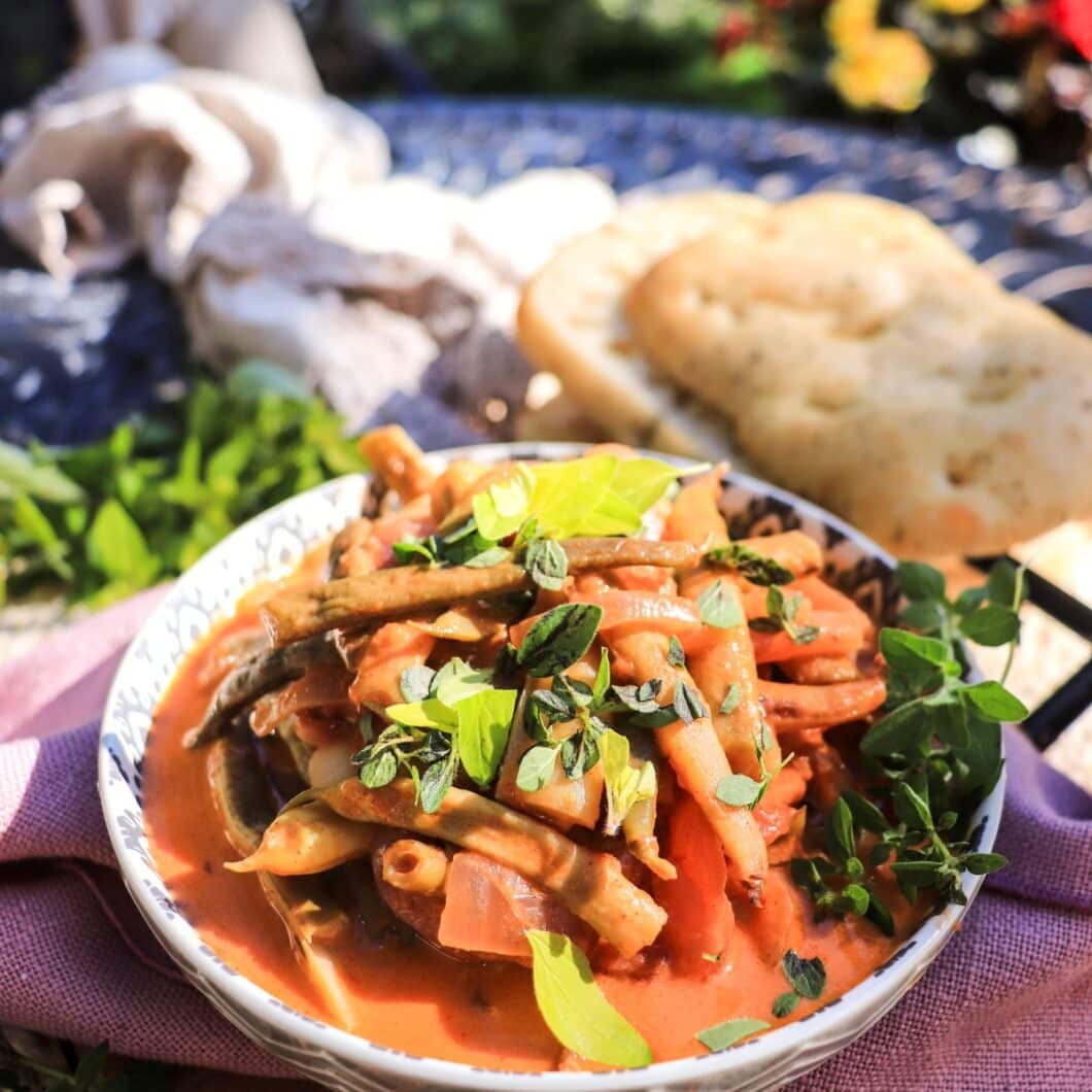 Green Bean Tomato Stew with Paprika and Sour Cream