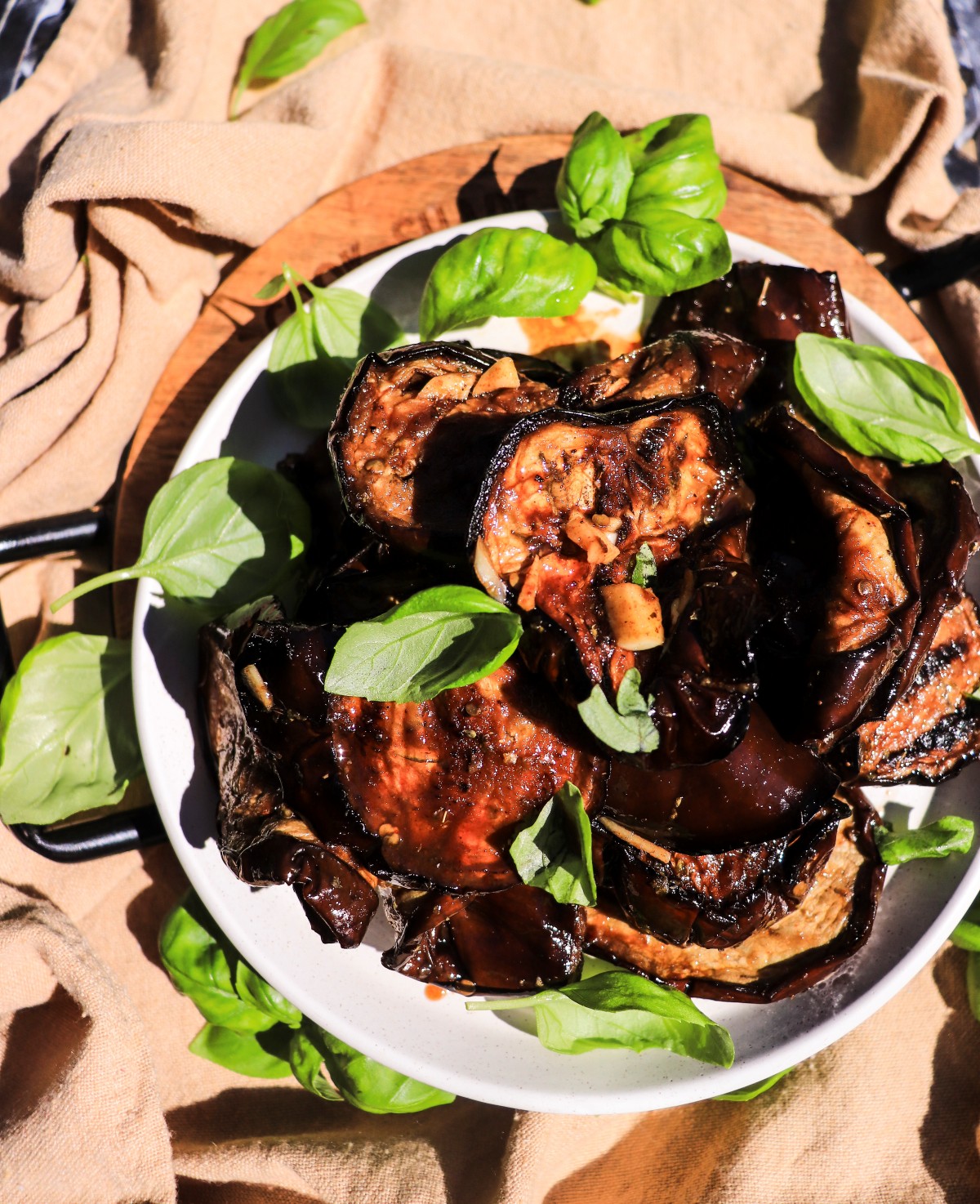 grilled eggplant with garlic and oregano
