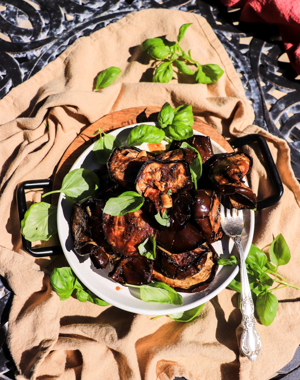 marinated eggplant with herbs and garlic