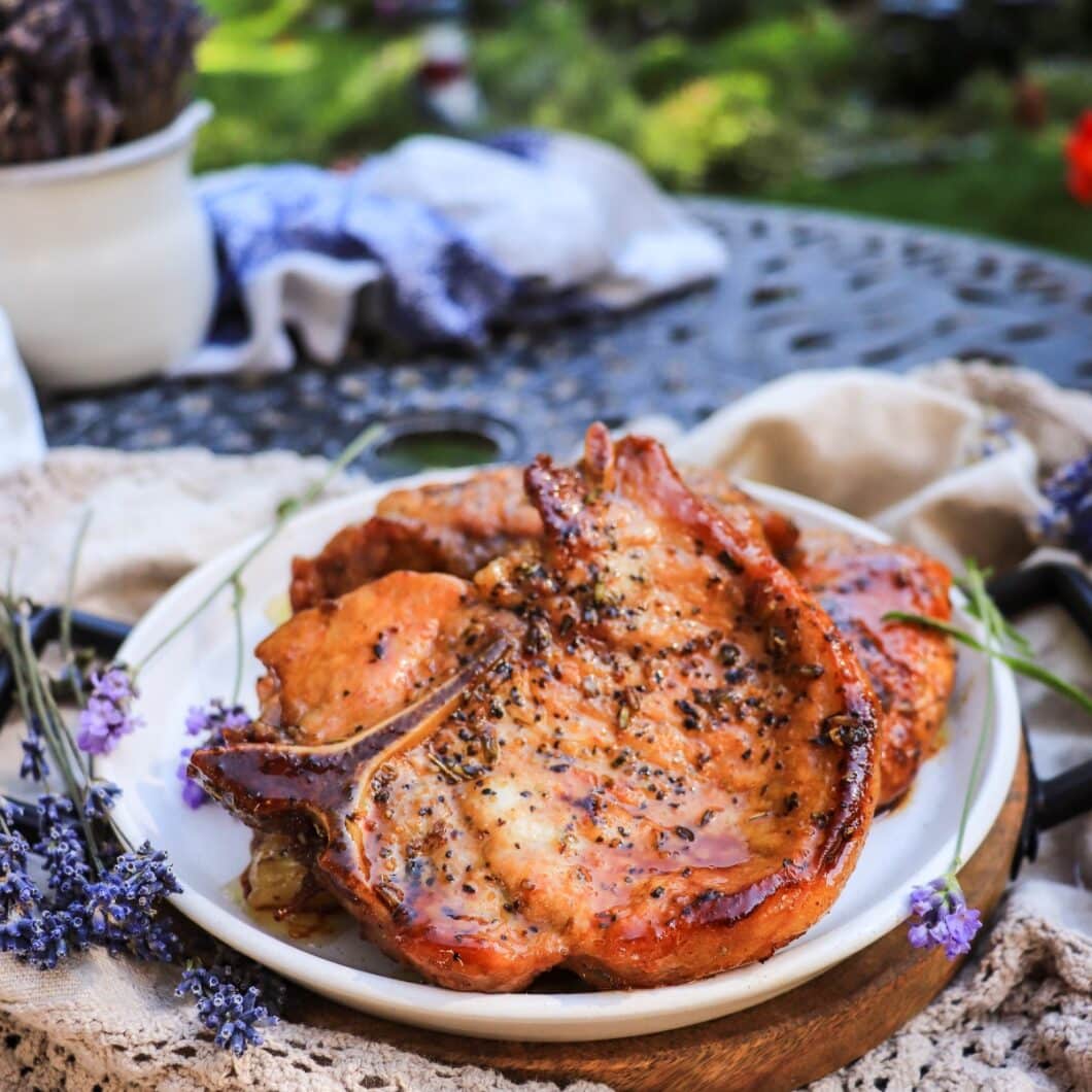 Pan-Fried Honey Lavender Pork Chops