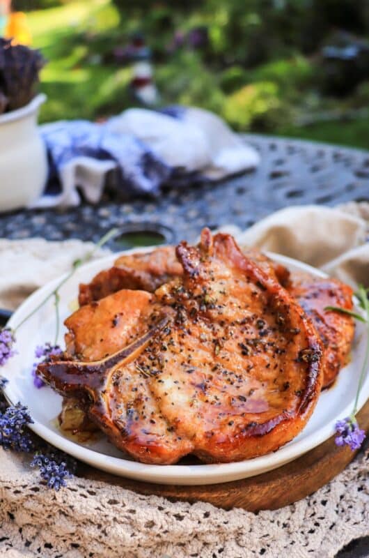 Pan-Fried Honey Lavender Pork Chops