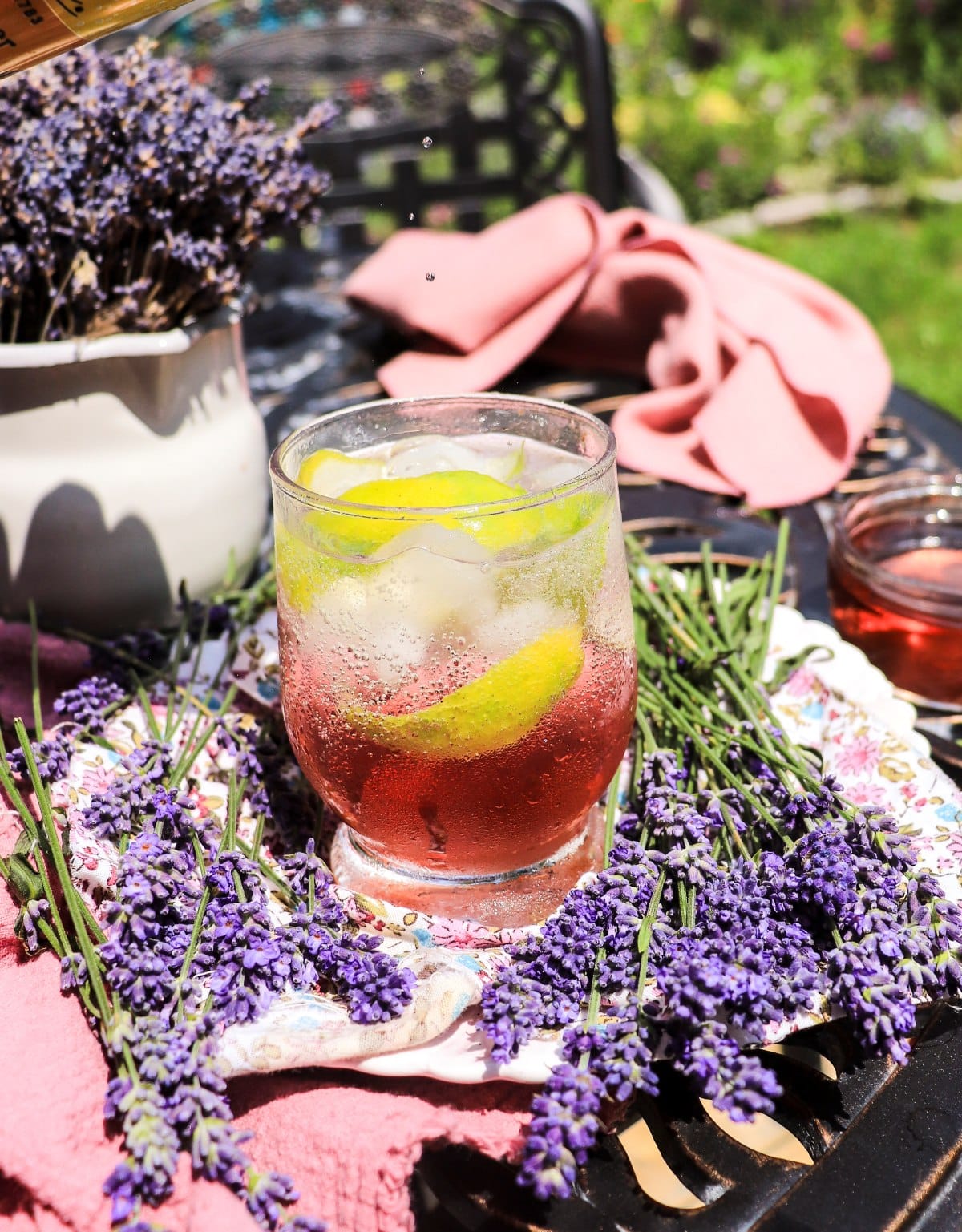 lavender tonic with lavender syrup