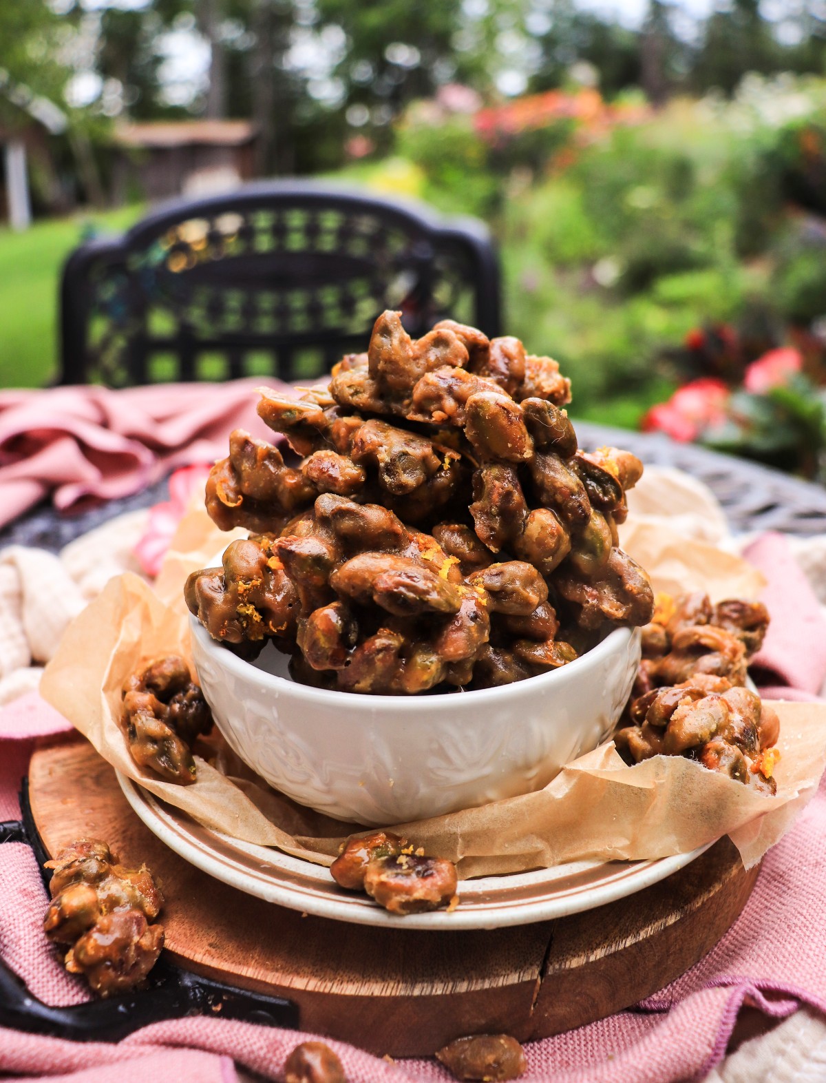 stovetop candied pistachios with orange