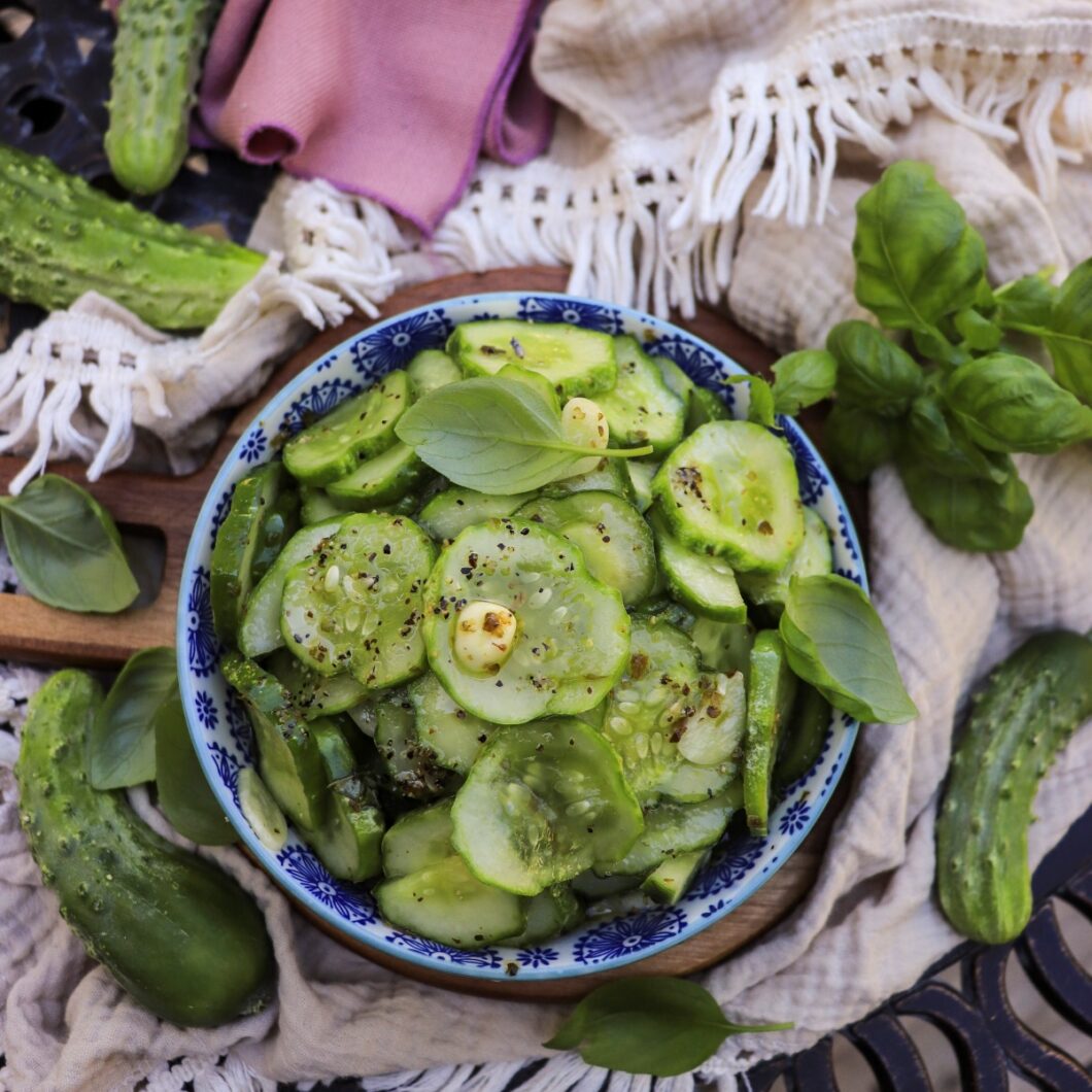 Marinated Cucumbers with Honey and Oregano