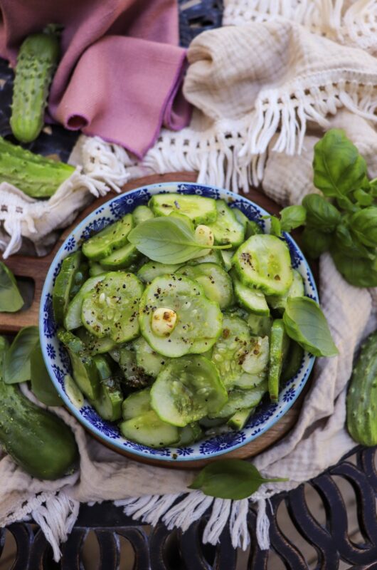 Marinated Cucumbers with Honey and Oregano