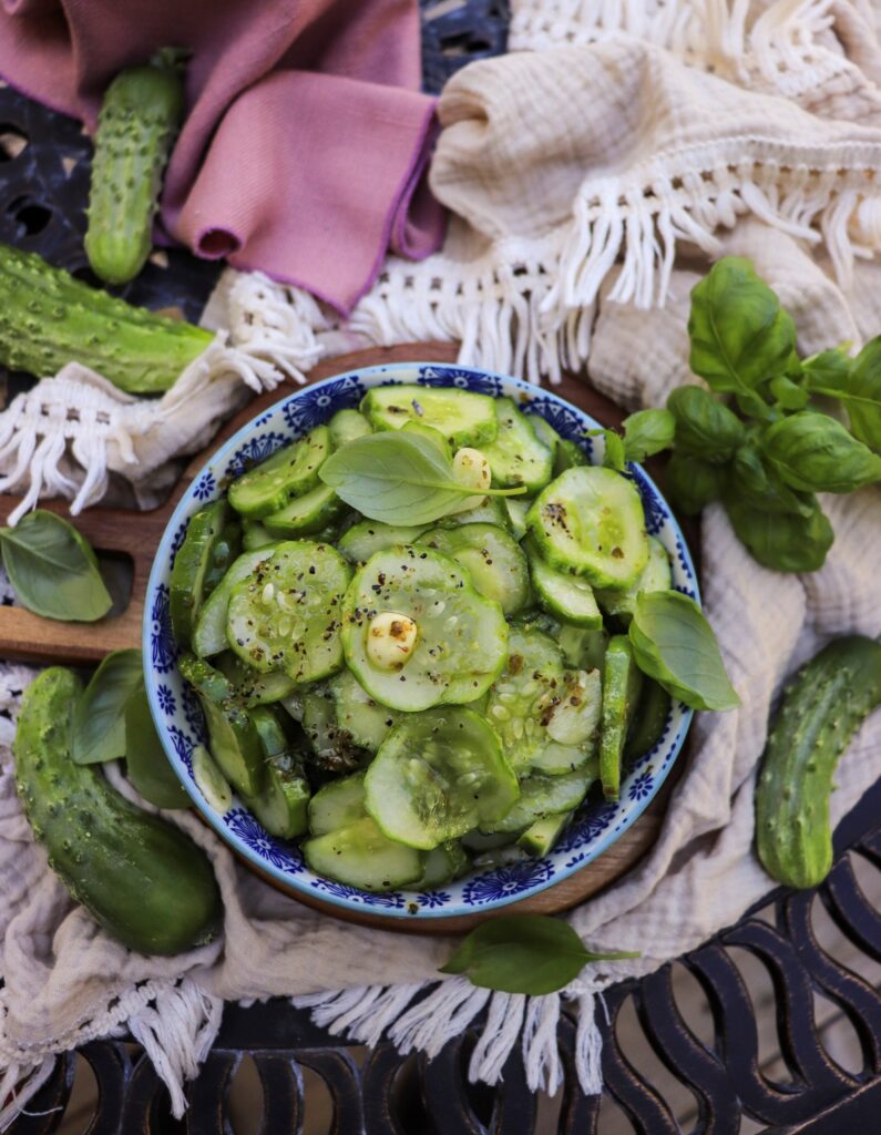 Marinated Cucumbers with Honey and Oregano