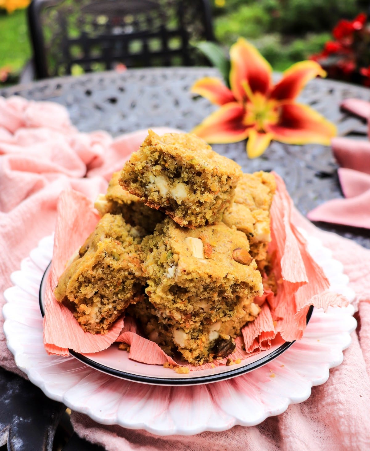 white chocolate pistachio orange bars