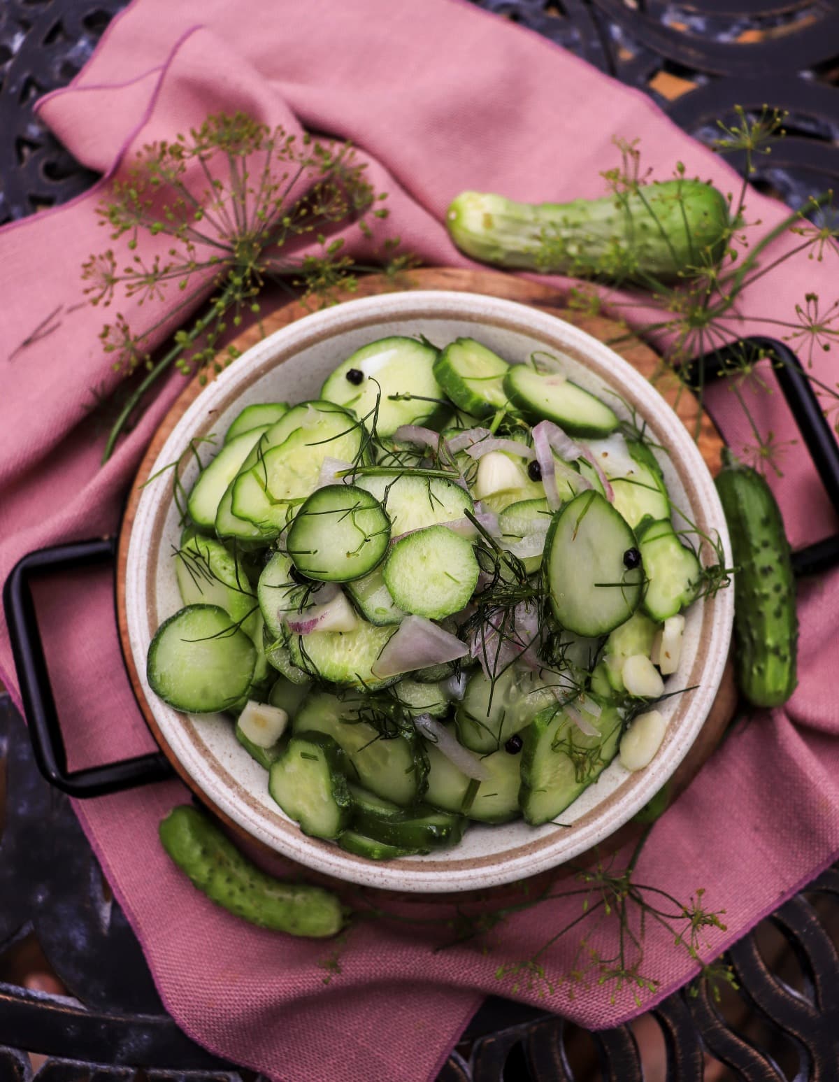 garlic dill pickles with shallots