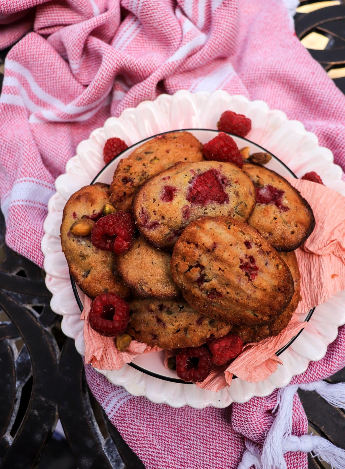 raspberry and pistachio madeleine recipe