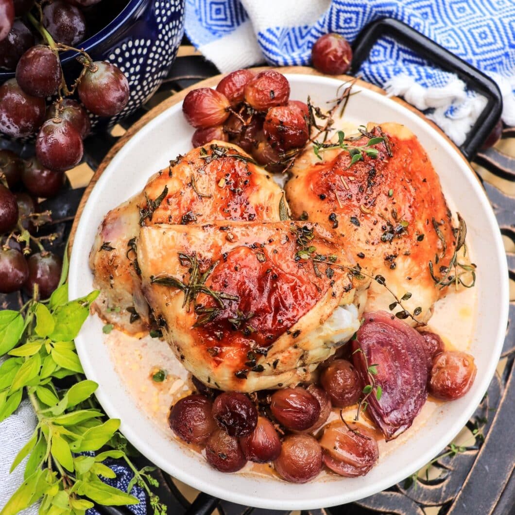 Sheet Pan Roasted Chicken with Grapes