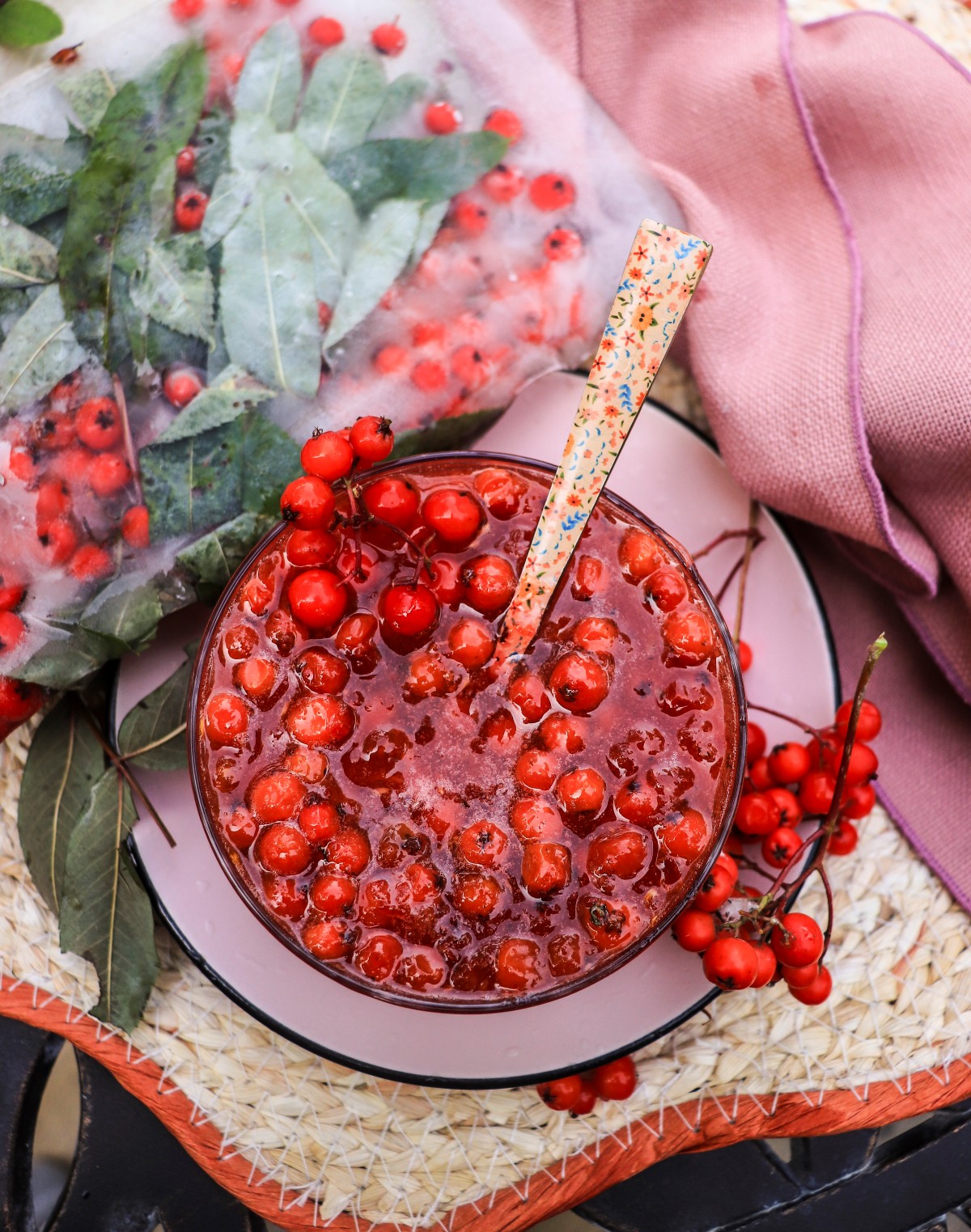mountain ash berry preserves with whole berries