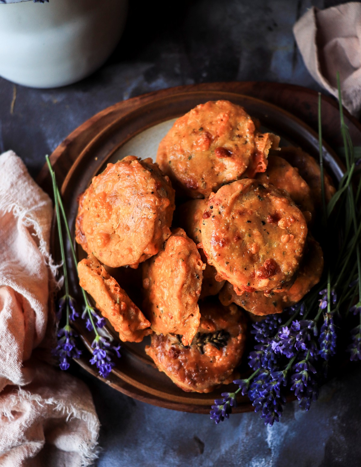 savoury cheese cookies with lavender