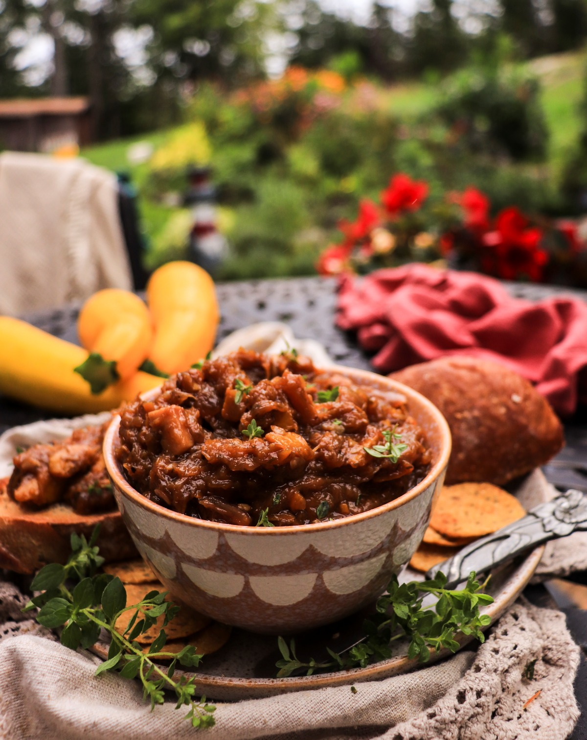 savoury zucchini chutney with honey and thyme