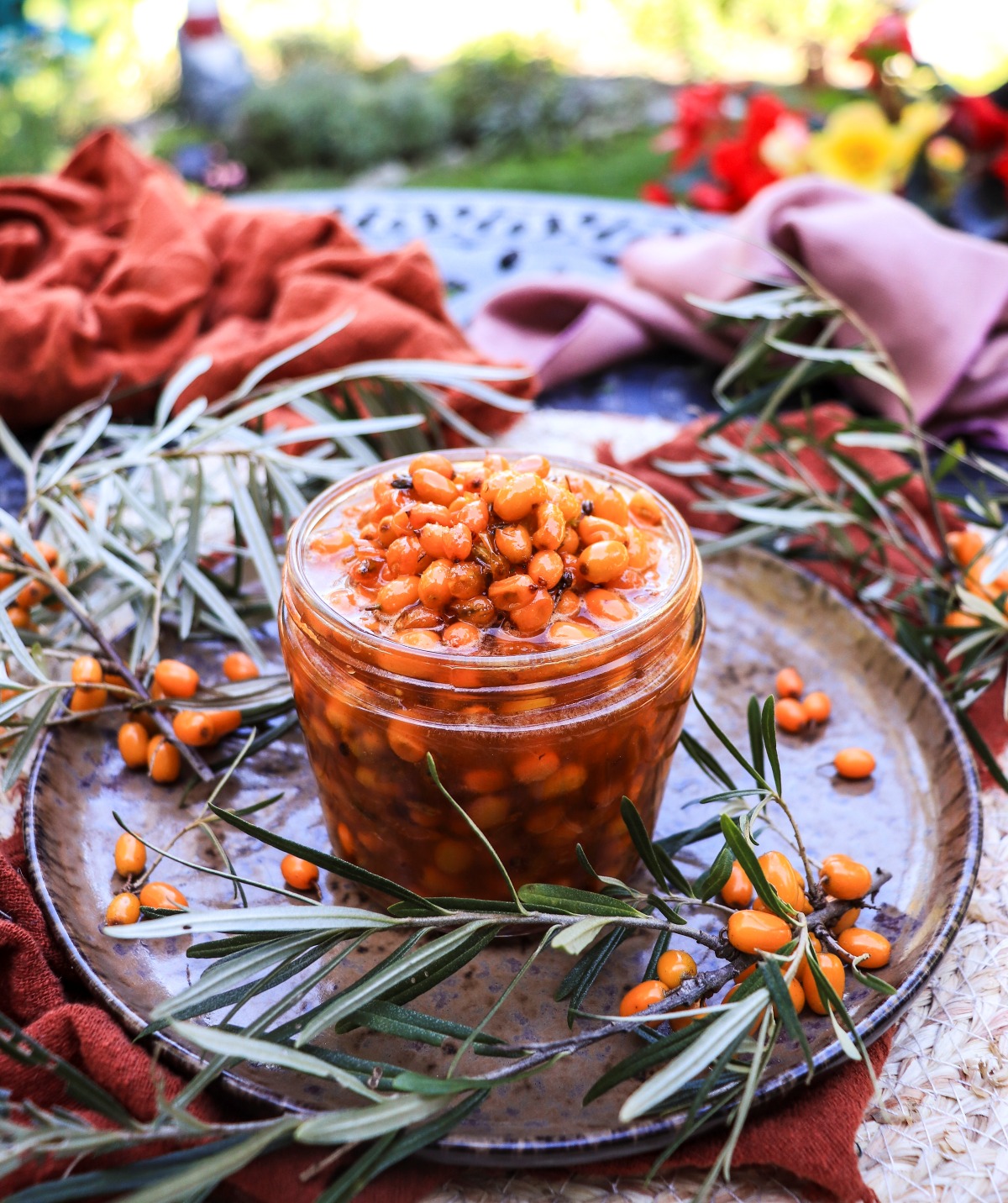 sea buckthorn berries preserved with sugar