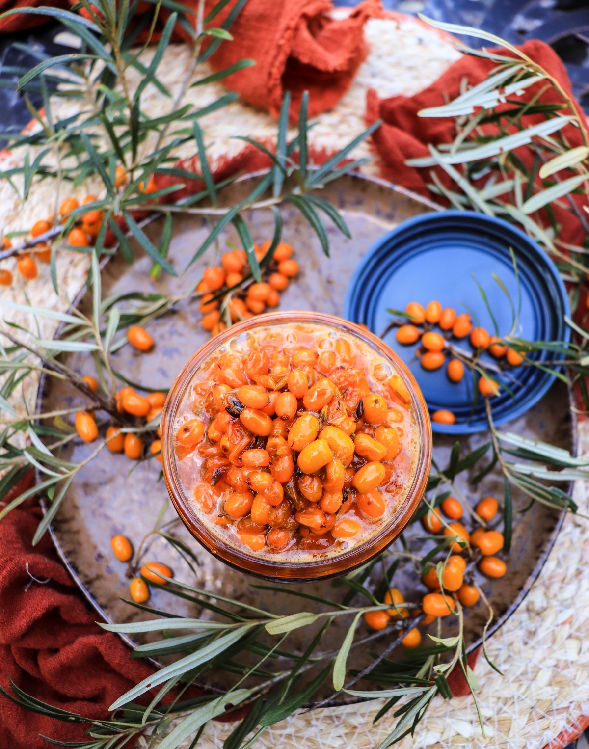 sea buckthorn berries with sugar