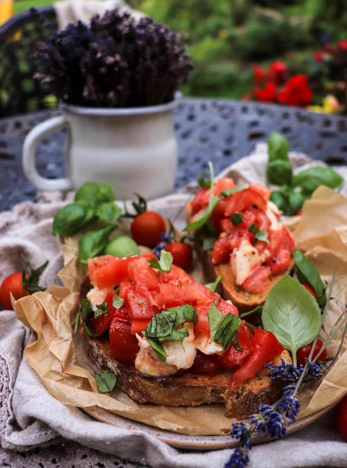 bruschetta with tomato and mozzarella