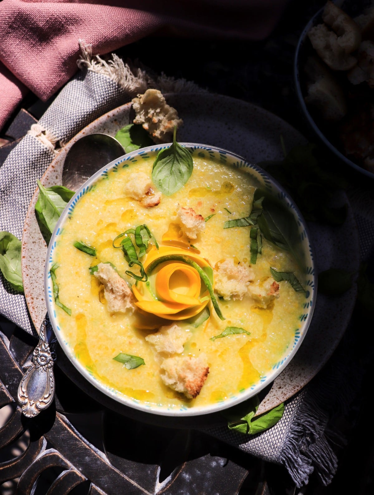 zucchini gazpacho with cucumber and basil