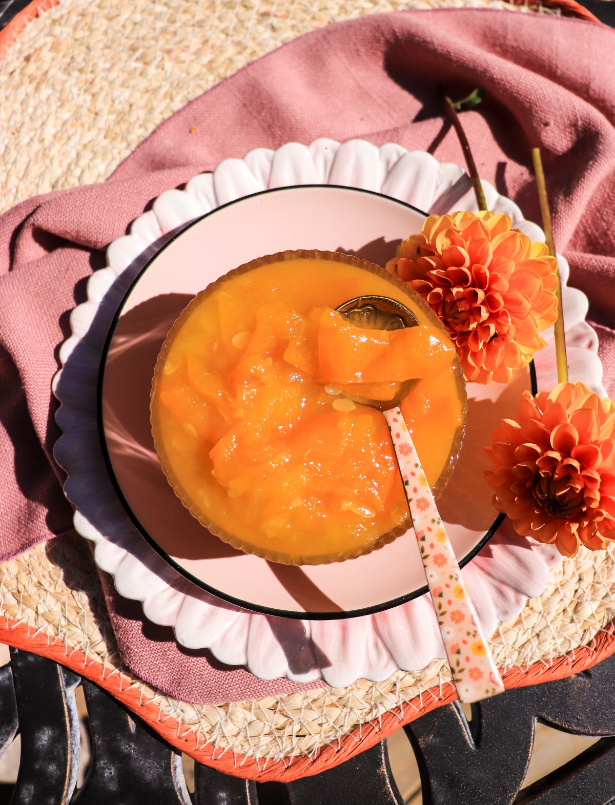 homemade zucchini jam with fresh orange