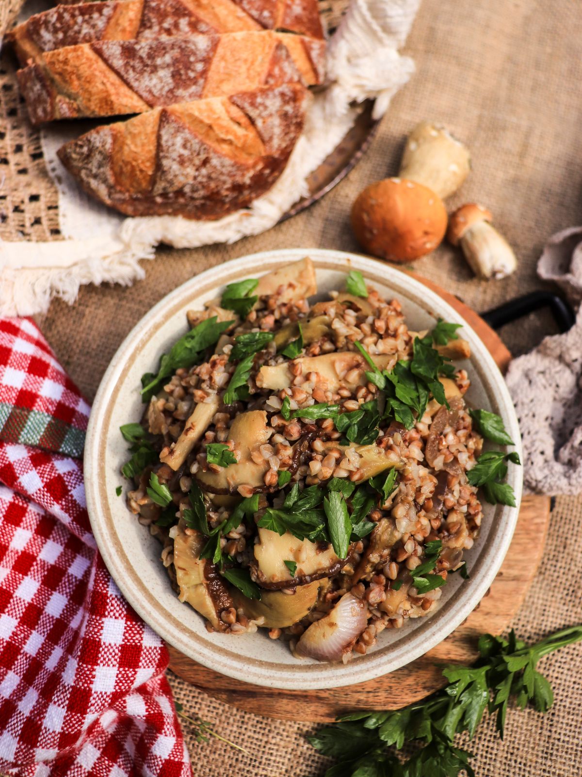 buckwheat (kasha) with porcini mushrooms