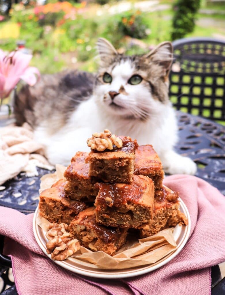 Dulce de Leche Cake Bars with Walnuts