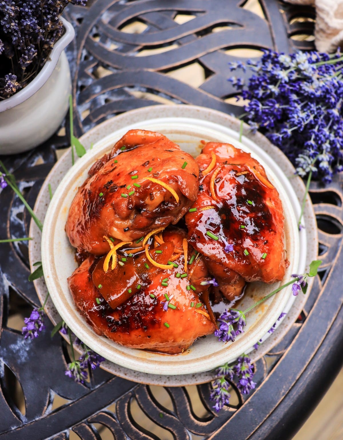 sticky orange chicken with honey soy glaze