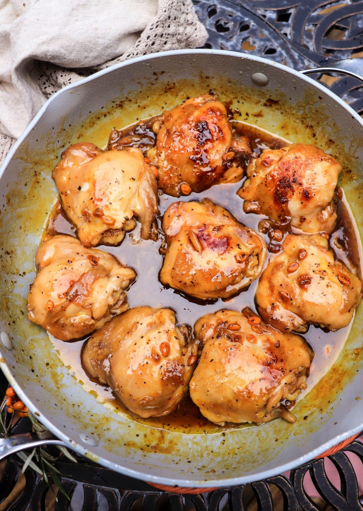 pan fried chicken with sea buckthorn glaze