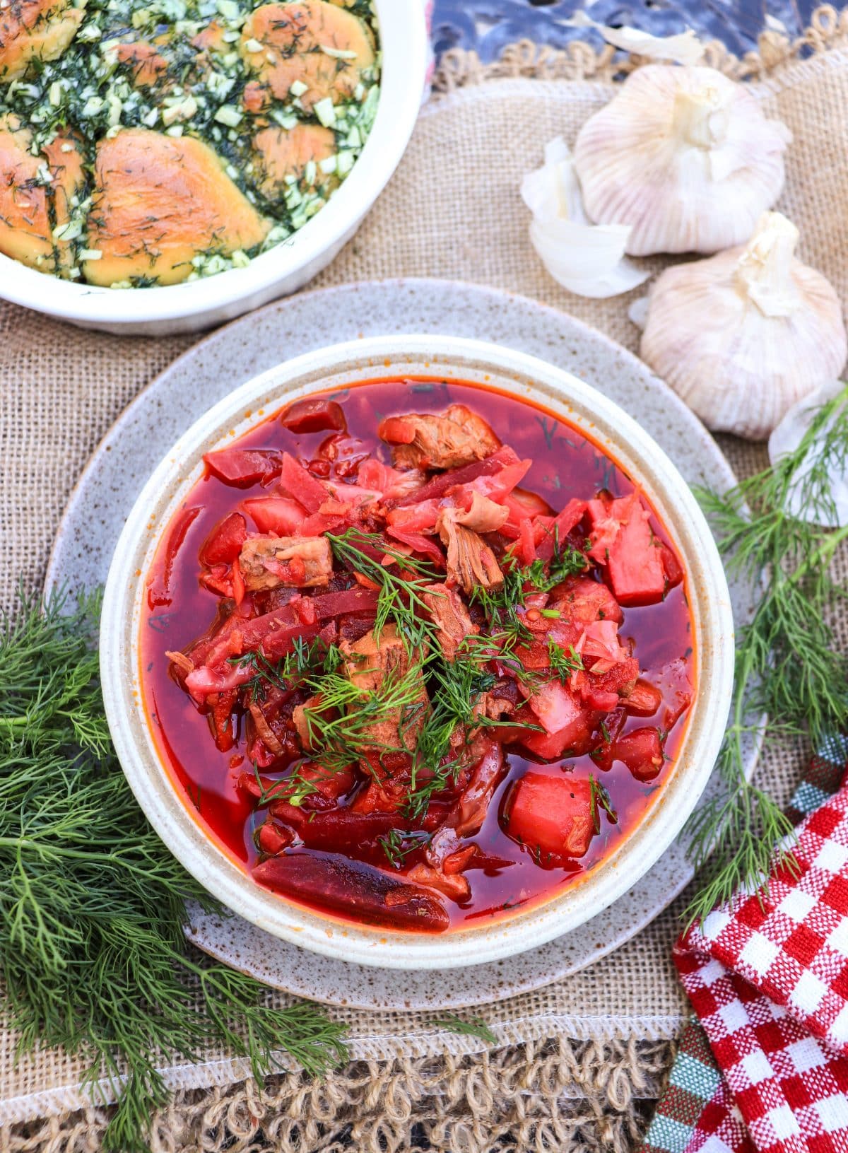 traditional Ukrainian beetroot soup